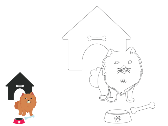 Animal Dog Cute Coloring Graphics & Illustrations