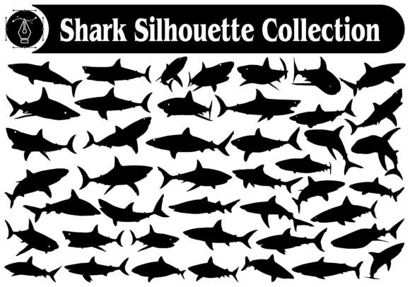 Animal Shark Silhouette Vector Bundle: Graphics & Illustrations