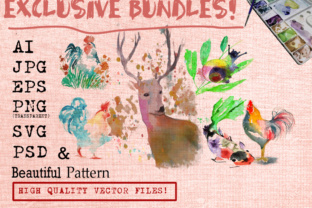 ANIMAL with RAINBOW COLOUR SET: Graphics & Illustrations
