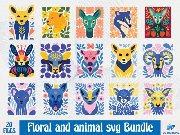 Boho Floral and Animal SVG Bundle: Graphics & Illustrations