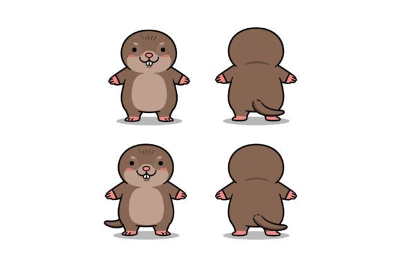 Cartoon Mole Animal Graphics & Illustrations