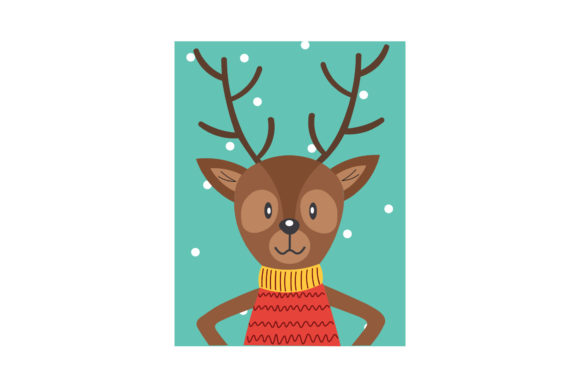 Christmas Animal Character Reindeer: Graphics & Illustrations for Real Publishing