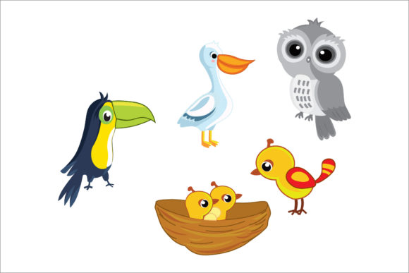 Cute Animal Poultry Illustration Set: Graphics & Illustrations