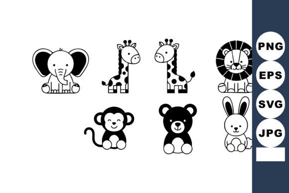 Cute Baby Animal Cartoon Vector Graphics & Illustrations