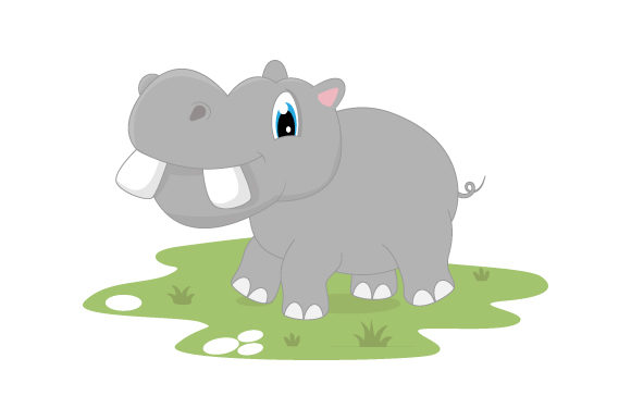 Cute Hippotamus Animal Cartoon: Playful Graphics & Illustrations
