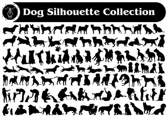 Different Animal Dogs Silhouette Bundle: Graphics & Illustrations