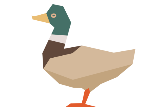 Duck Icon: Polygonal Bird Graphics & Illustrations