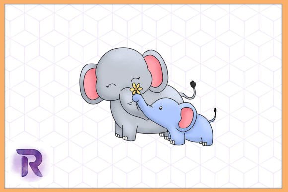 Elephant Mama Animal Mother’s Day Graphics & Illustrations