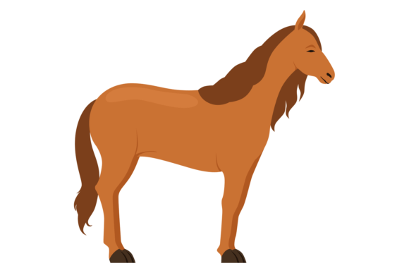 Horse Icon: Farm Riding Animal Cartoon Graphics