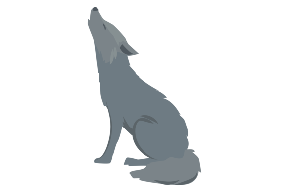 Howling Wolf Icon: Wild Animal Graphics & Illustrations