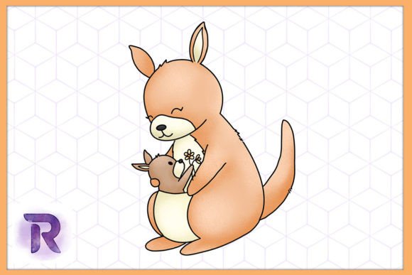 Kangaroo Mama Animal Mother’s Day Graphics & Illustrations