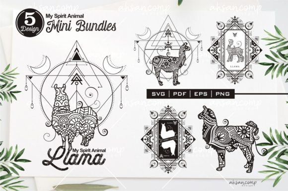 Llama Mandala Graphics & Illustrations