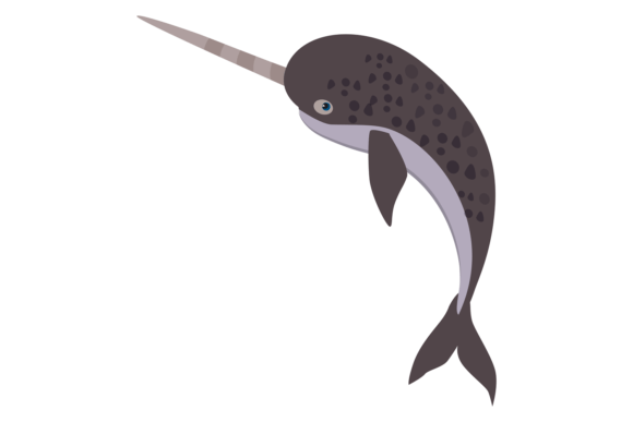 Narhwal Icon Graphics: Marine Animal Illustrations