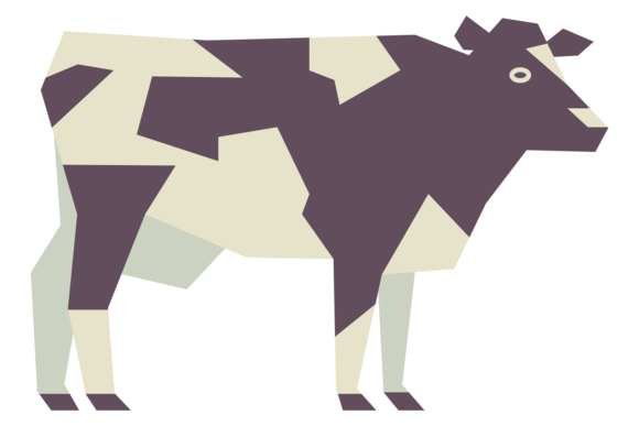 Polygonal Cow Icon: Graphics & Illustrations for Farm Content