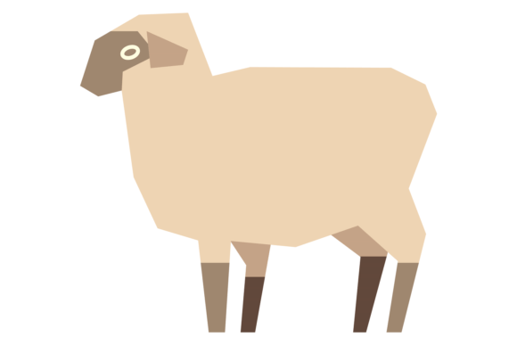 Sheep Icon: Fluffy Farm Animal in Polygo