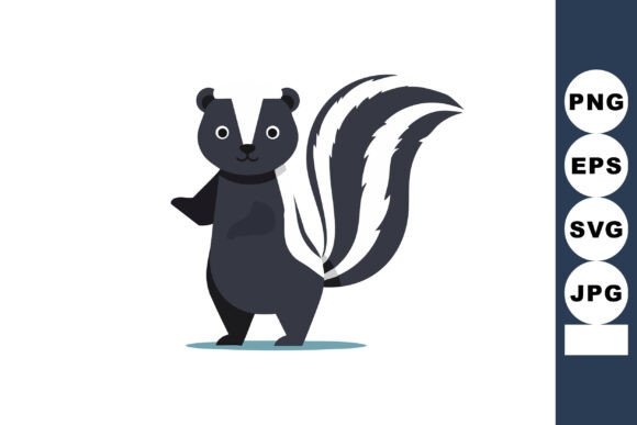 Skunk Animal Cute Black White Wildlife V Graphics