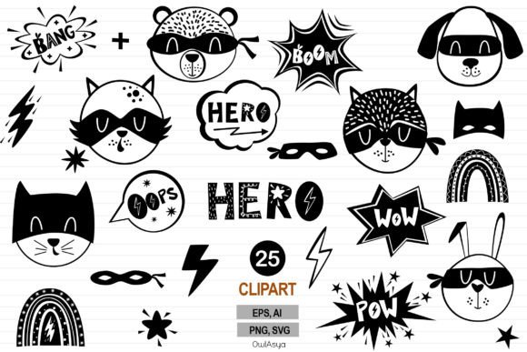 Super Hero Clipart: Animal Graphics & Illustrations