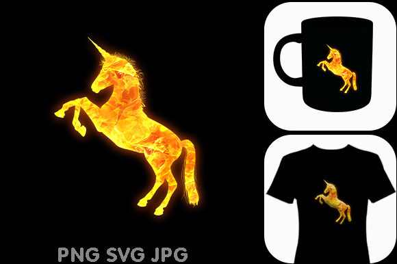 Unicorn Fire Horse Graphics & Illustrations