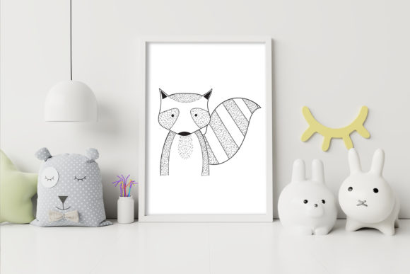 Wall Art: Cute Raccoon Clip Art — Graphics & Illustrations
