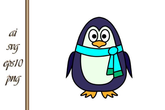 Xmas Animal Christmas Penguin Cartoon Graphics & Illustrations