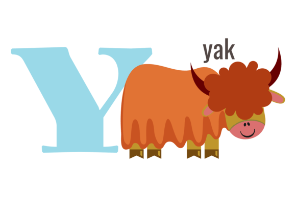 Y Letter Icon: Yak Animal Alphabet Symbol — Graphics & Illustrations